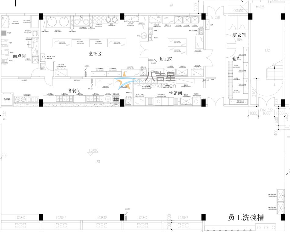 廣州新萊福食堂廚房工程設(shè)計圖